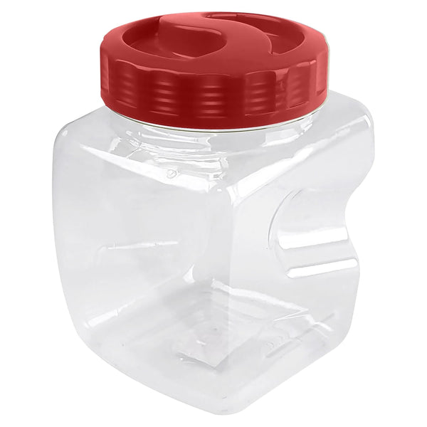 Contenedor Guateplast Cuadrado Clear (2 L) Color Rojo - Unidad