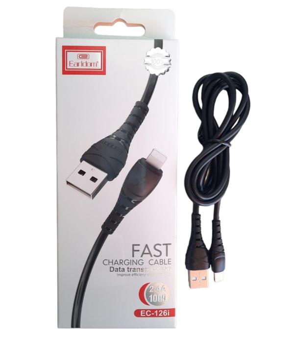 Cables Usb Lightning Iphone Ec-126I Earldom Negro