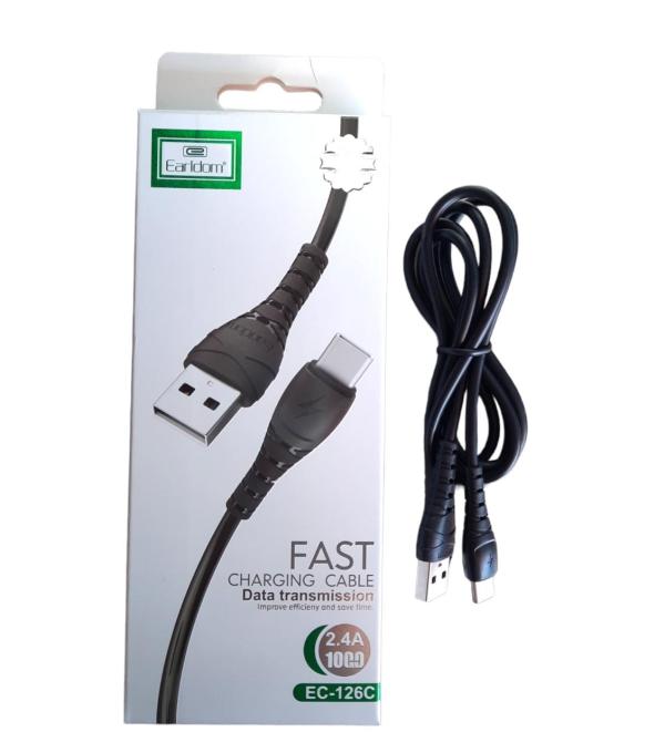 Cables Usb Tipo-C Ec-126C Earldom Negro