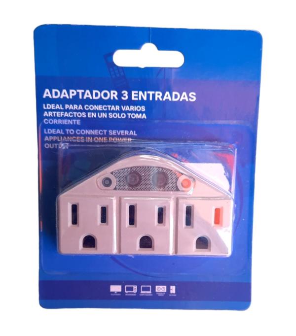 Multiplicador De Tomacorriente De 1 A 3 Con Verificador De Linea
