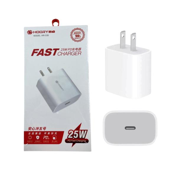 CARGADOR CUBO CASA PD 25w TIPO C HOORY HR-C05 BLANCA