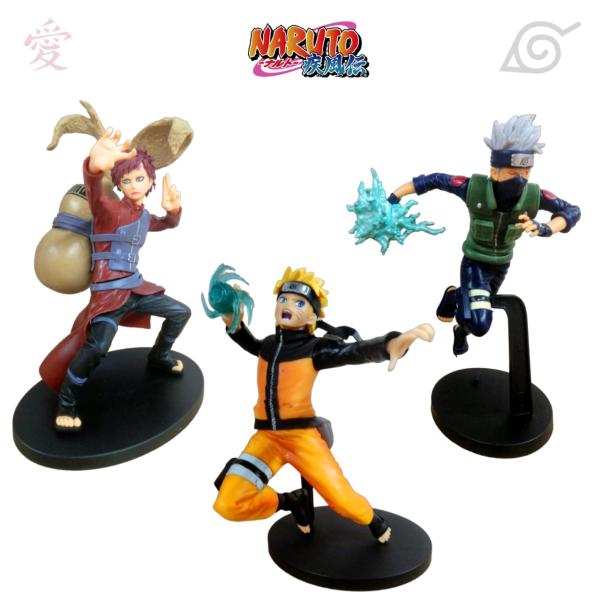 Colección de Figuras Naruto Shippuden – Gaara, Naruto y Kakashi (19-23 cm)