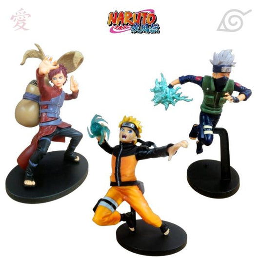 Colección de Figuras Naruto Shippuden – Gaara, Naruto y Kakashi (19-23 cm)