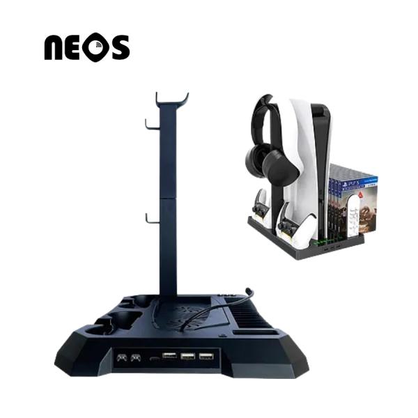 Base Para Carga De Controles Ps5 Y Para La Consola Play Station 5 Y Audifonos Dobe Color Negro