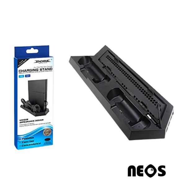 Base Para Carga De Controles Ps4 Y Para La Consola Play Station 4  Slim Dobe Color Negro