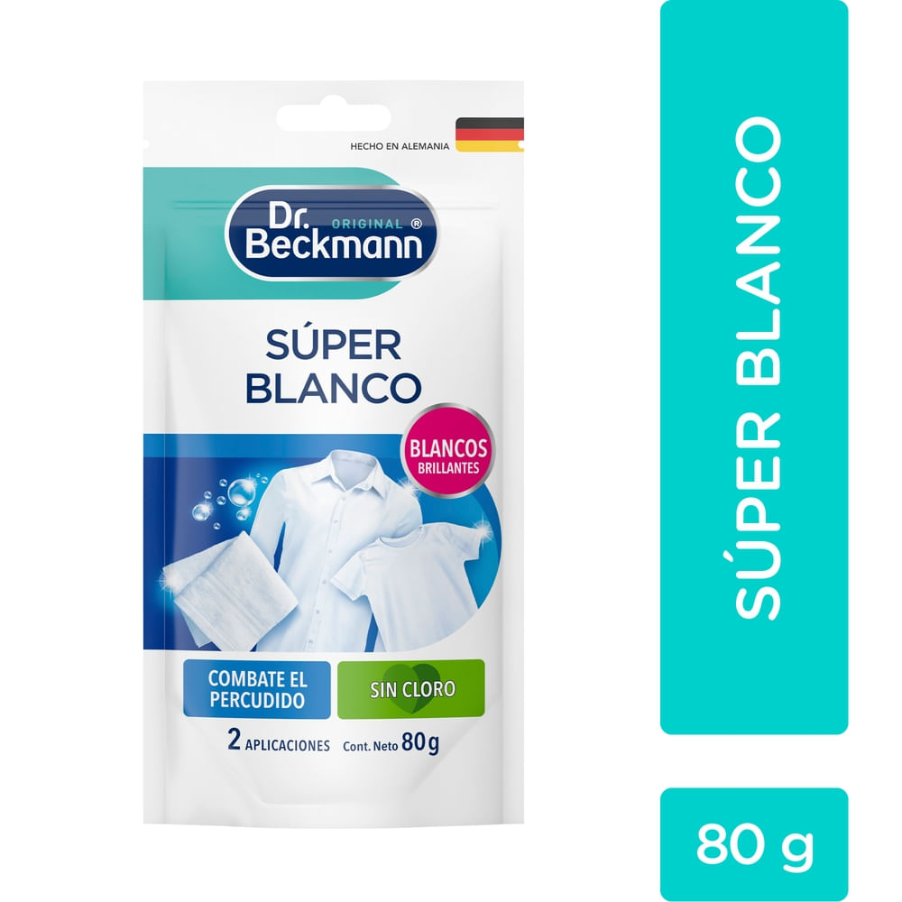 Blanqueador En Polvo Dr Beckmann Súper Blanco Intenso - 80 G