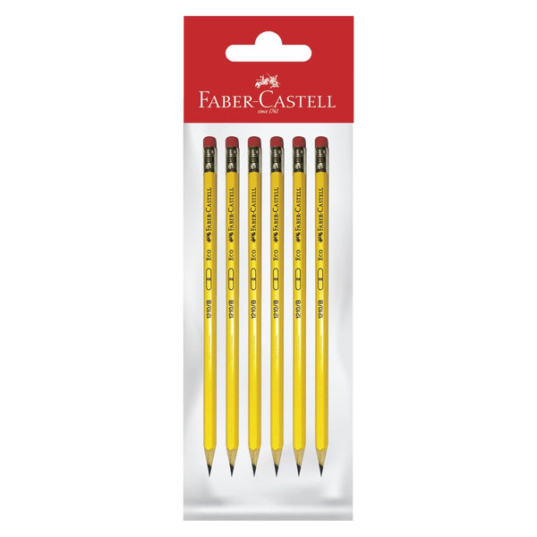 Grafito Faber Castell Ecolapiz Amarillo 1210/b Blister 6 Unidades + 1 Unidad Gratis