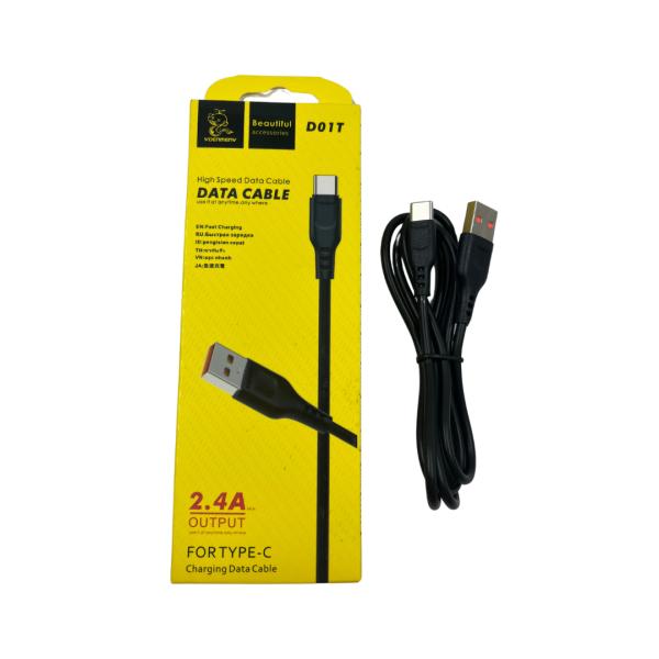 Cables Usb Tipo-C  D01T Denmen Negro