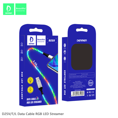 Cable D25T Streamer For Type-C 2.4A Denmen Mix Color