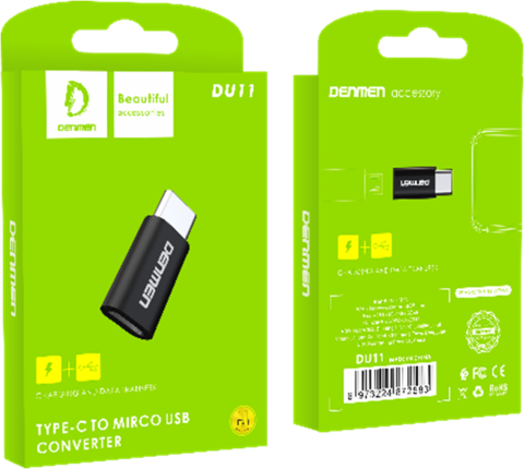 Adaptador Auxiliar Du11 Tipo-C A Micro Denmen Mix Color