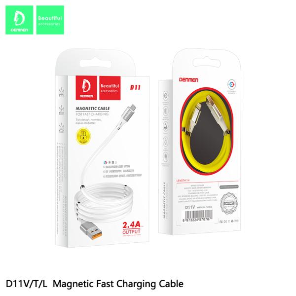 CABLES USB D11T PARA TIPO-C 2.4A Denmen MIX COLOR