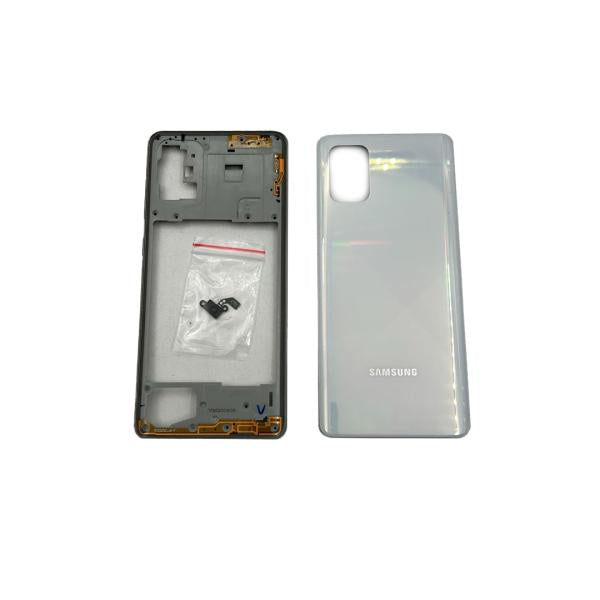 Tapa Samsung Galaxy A71 4G Plateada Con Marco