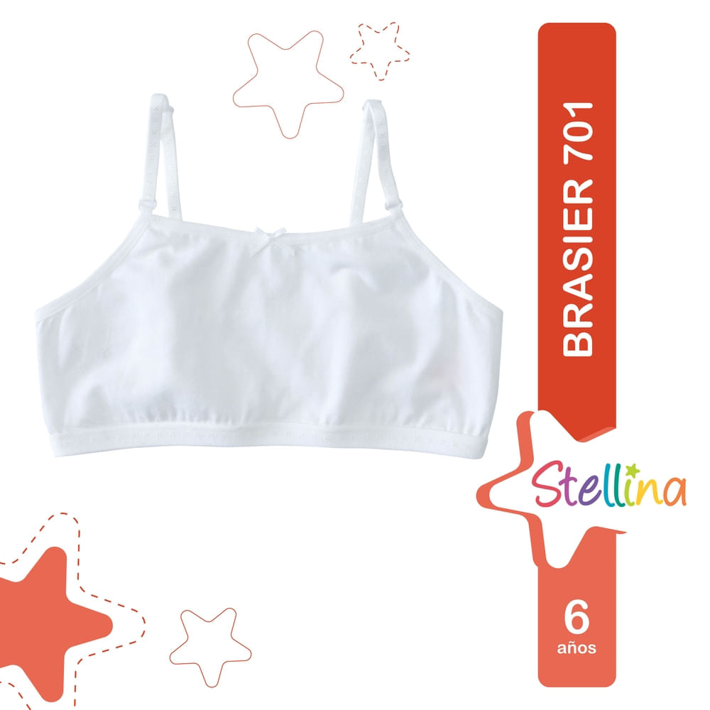 Top Stellina Interior Para Niña Color Blanco - Talla 6