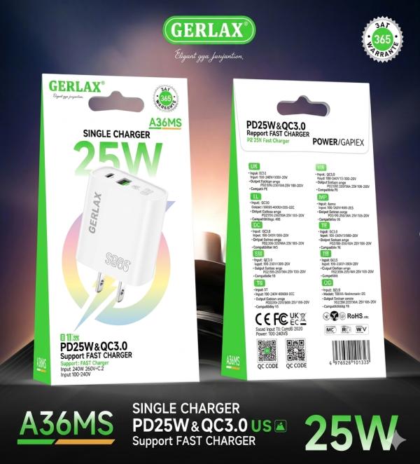 Cargador Cubo Casa A36Ms Gerlax Blanco