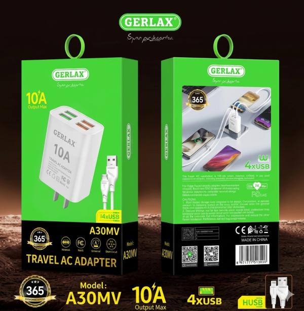 Cargador Cubo Casa A30Mv Gerlax Blanco Micro B