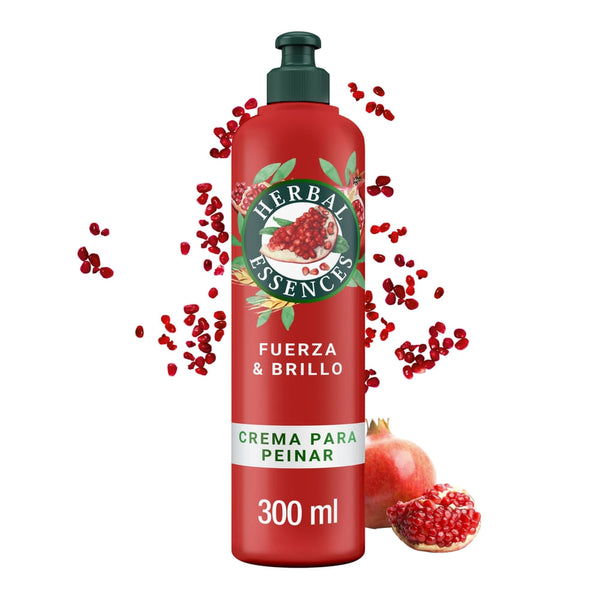 Crema Herbal Essences Para Peinar Granada Y Proteína Vegana Fuerza Y Brillo - 300 Ml