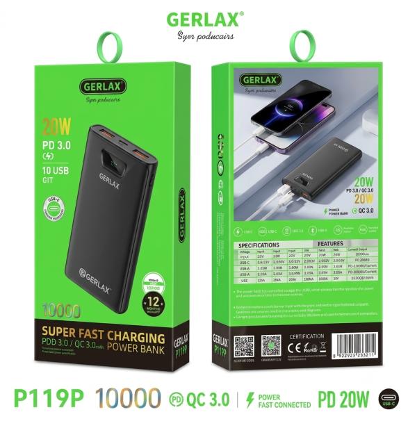 Bateria De Emergencia P112P 10.000Mah Gerlax Negra