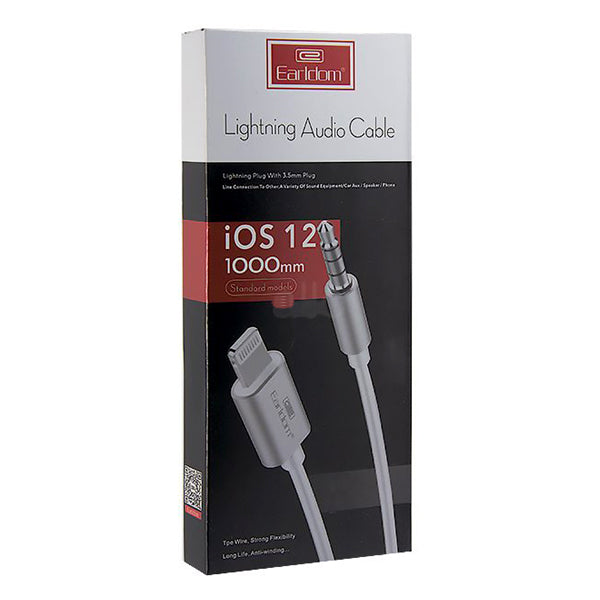 Cable Auxiliar Lighthing A 3.5Mm Et-Aux22 1M Earldom Blanco