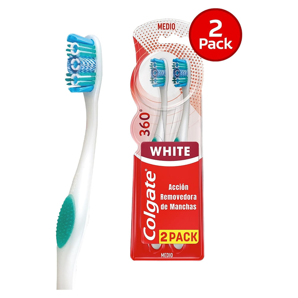 Cepillo Dental Colgate 360° Luminous White, 2 Pack