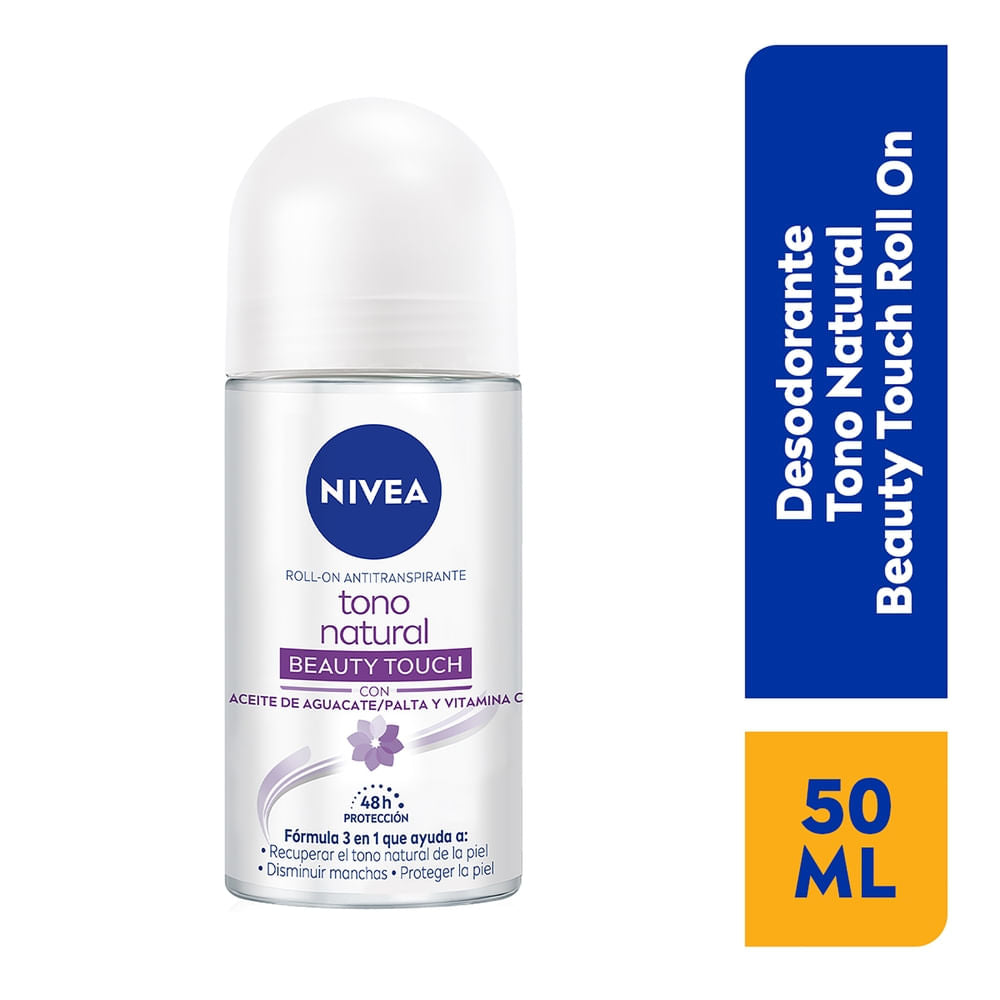 Desodorante Nivea Roll-on Femenino Tono Natural Beauty Touch - 50 Ml