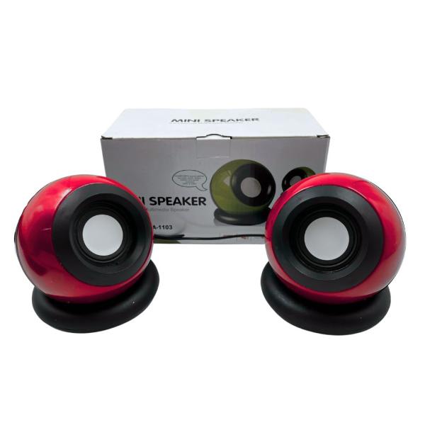 Bocina Parlante Para Computadora Pareja Ha-1103 Rojo