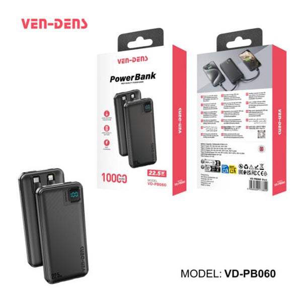 BATERIA DE EMERGENCIA VD-PB060 10.000MAH VEN DENS NEGRA