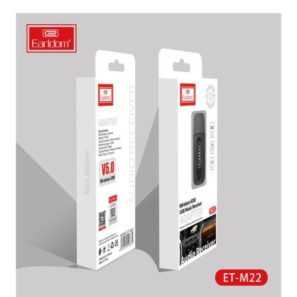 Transmisor De Música Bluetooth Et-M22 Earldom Negro