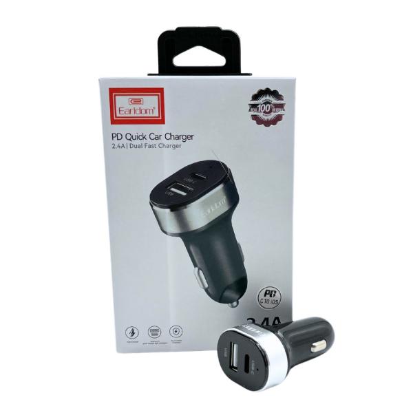 Cargador Cubo Carro Pd 20W Entrada Tipo C 2.4 Es-Cc14C Earldom Tipo C A Iphone