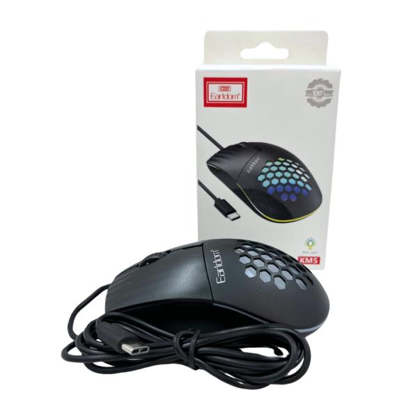 Mouse Para Computadora Et-Km5 Tipo C Earldom Negro