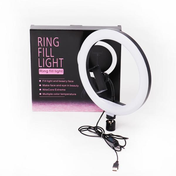 ARO DE LUZ 26 CM CON Holder Para Tripode CON Control Y Conector USB Tamaño Leds Rabi + Tripode DE 2.1 MTS 26 CM