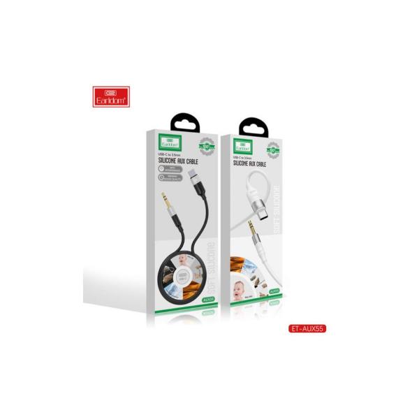 Cables Auxiliar 3.5 Mm A Tipo C 1M Cm Et-Aux55 Earldom Blanco