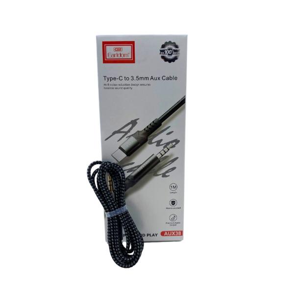 Cables Auxiliar 3.5 Mm A Tipo C Et-Aux38 Earldom Negro