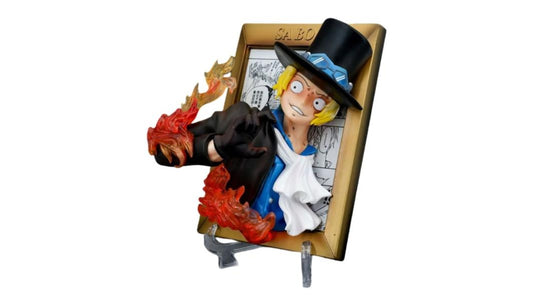 Cuadro 3D de Sabo con Llamas – One Piece