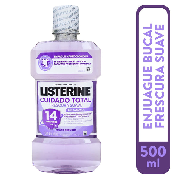 Enjuague Bucal Listerine Cuidado Total Menta Fresca - 500 Ml