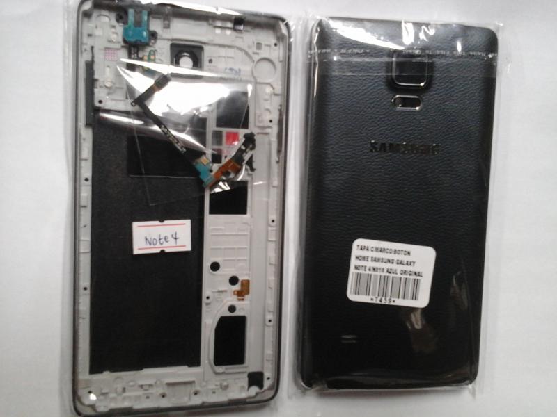 Tapa Samsung Galaxy Note 4 N910 Azul Con Marco