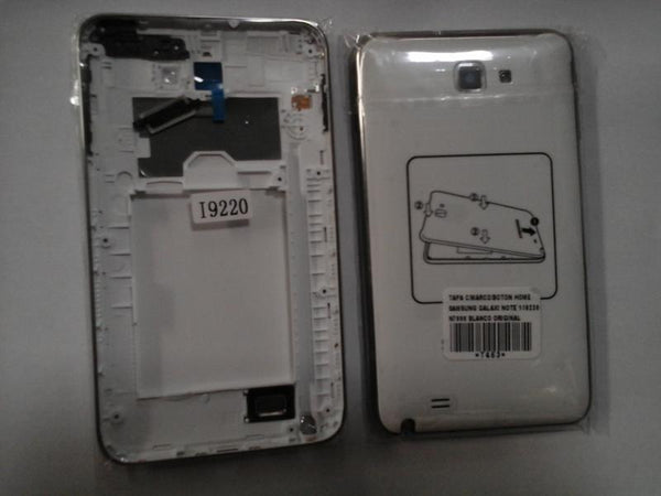 Tapa Samsung Galaxy Note 1 N7000 I9220 Blanca Con Marco