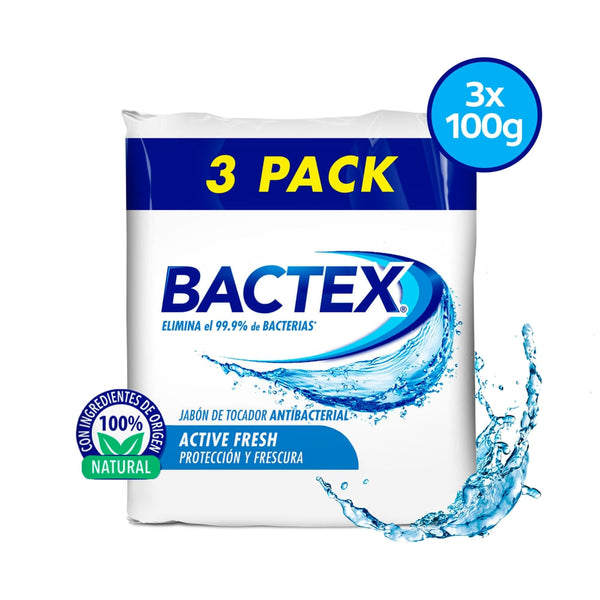 Jabón Bactex Antibacterial Active Fresh 3pack - 100 G