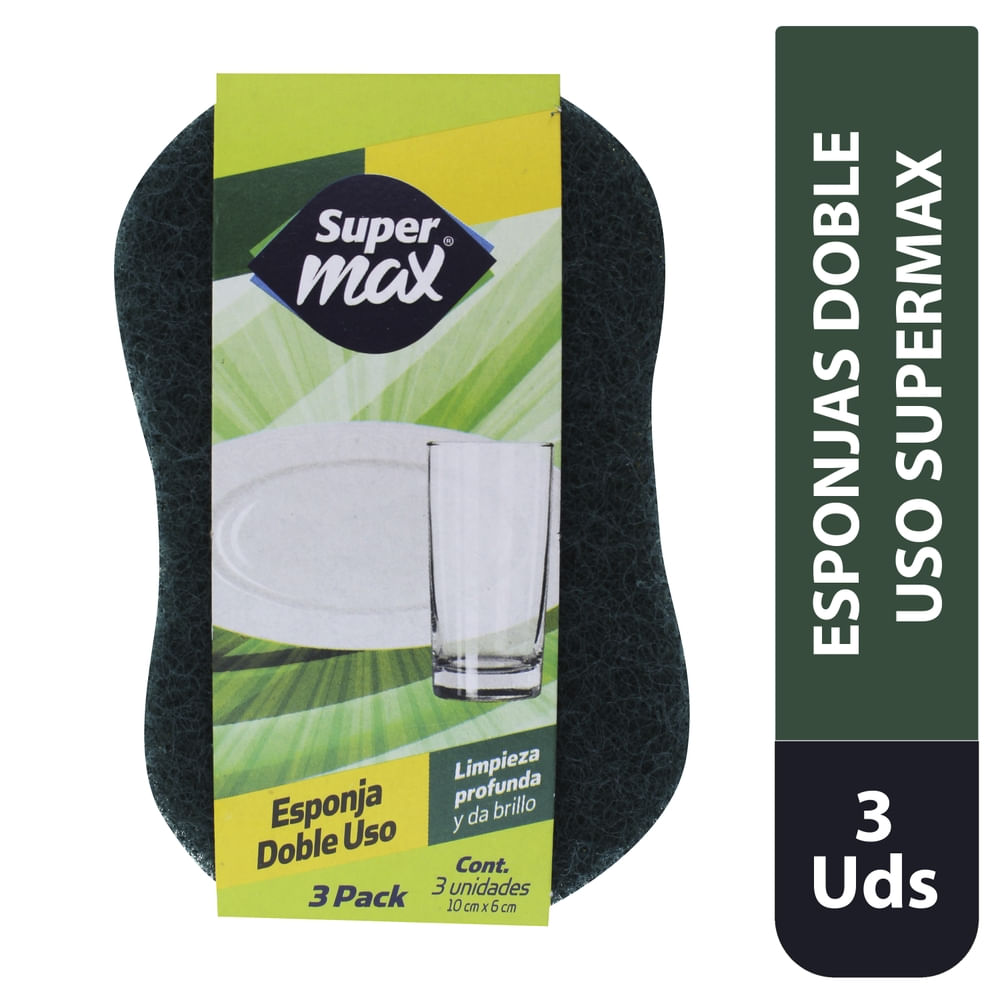 Esponjas Doble Uso Supermax 3 Unidades