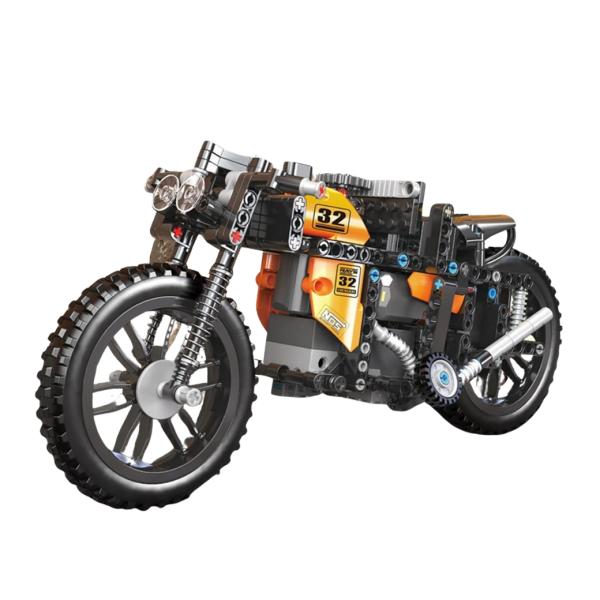 Bloques Armables De Motocicleta Con (Mecanizado) Amarilla
