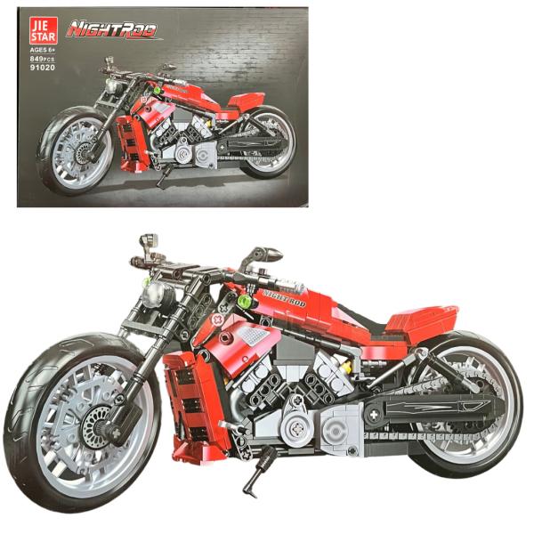 Bloques Armables De Motocicleta Roja (849 Piezas)