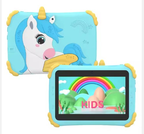 Tablet Para Niño Modelo K36 Diseño Unicornio Celeste