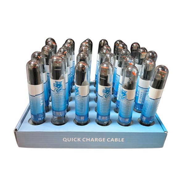 Cables Tipo-C Sd60T Presentacion De 30 Unidades Por Caja Negro