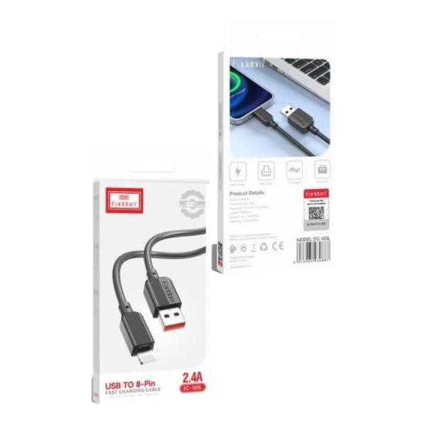 Cable Iphone Ec-183I Earldom 5V-2.4A Negro