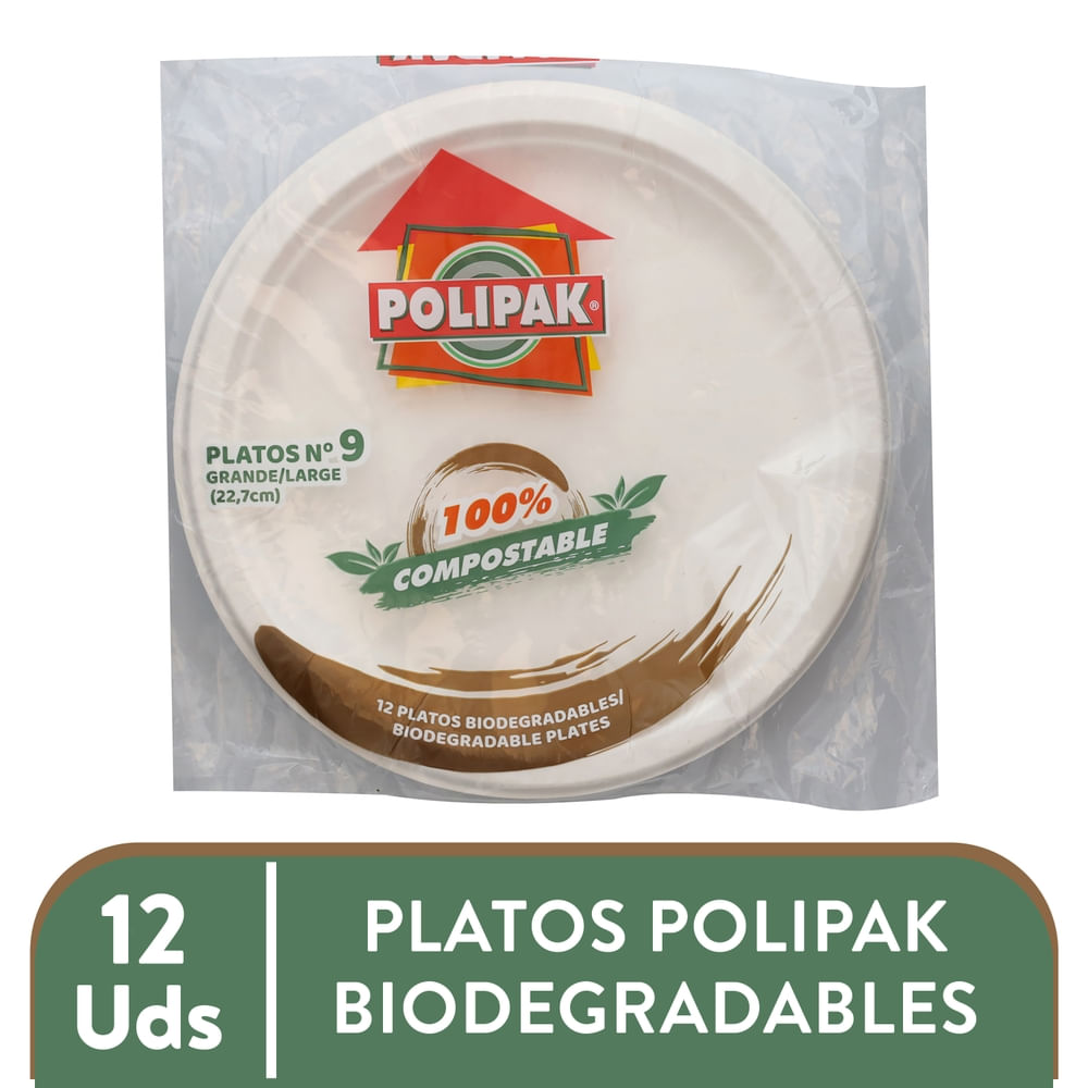 Plato Polipak Compostable No. 9 – 24 Uds