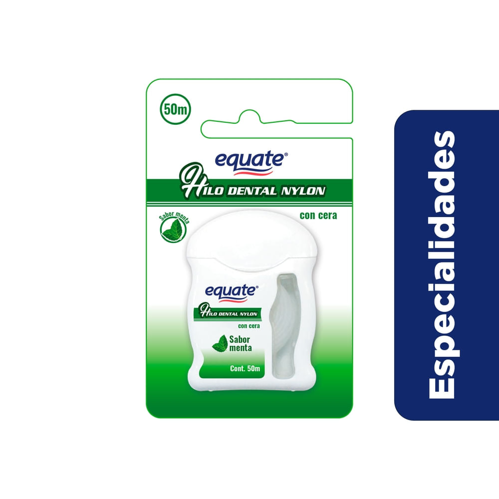 Hilo Dental Equate Sabor Menta Con Cera -50 M
