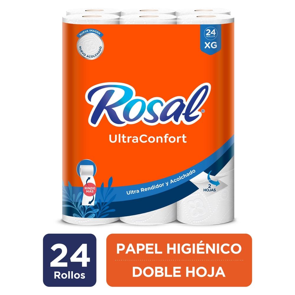 Papel Higienico Rosal Naranja 2ply 348 Hojas - 24 Rollos