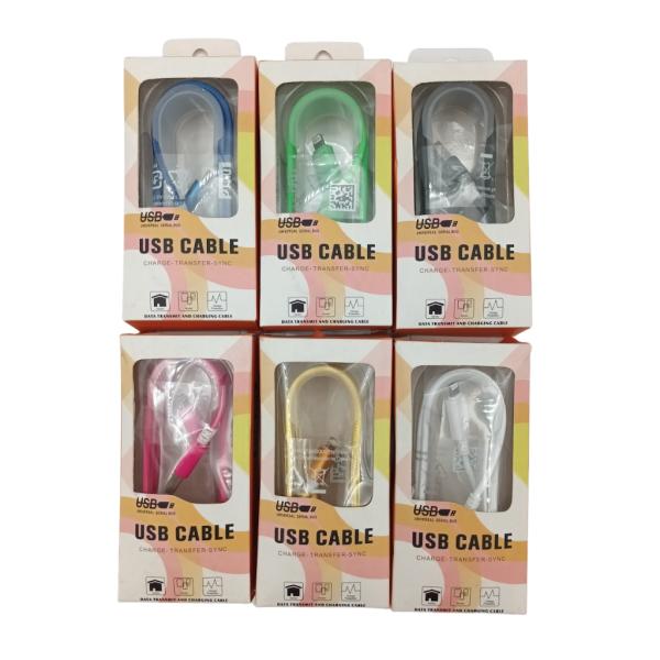 CABLE USB LIGHTNING CORDON IPHONE 5G 5S 5GS IPHONE 6 6PLUS CAJA NARANJA SURTIDO COLORES