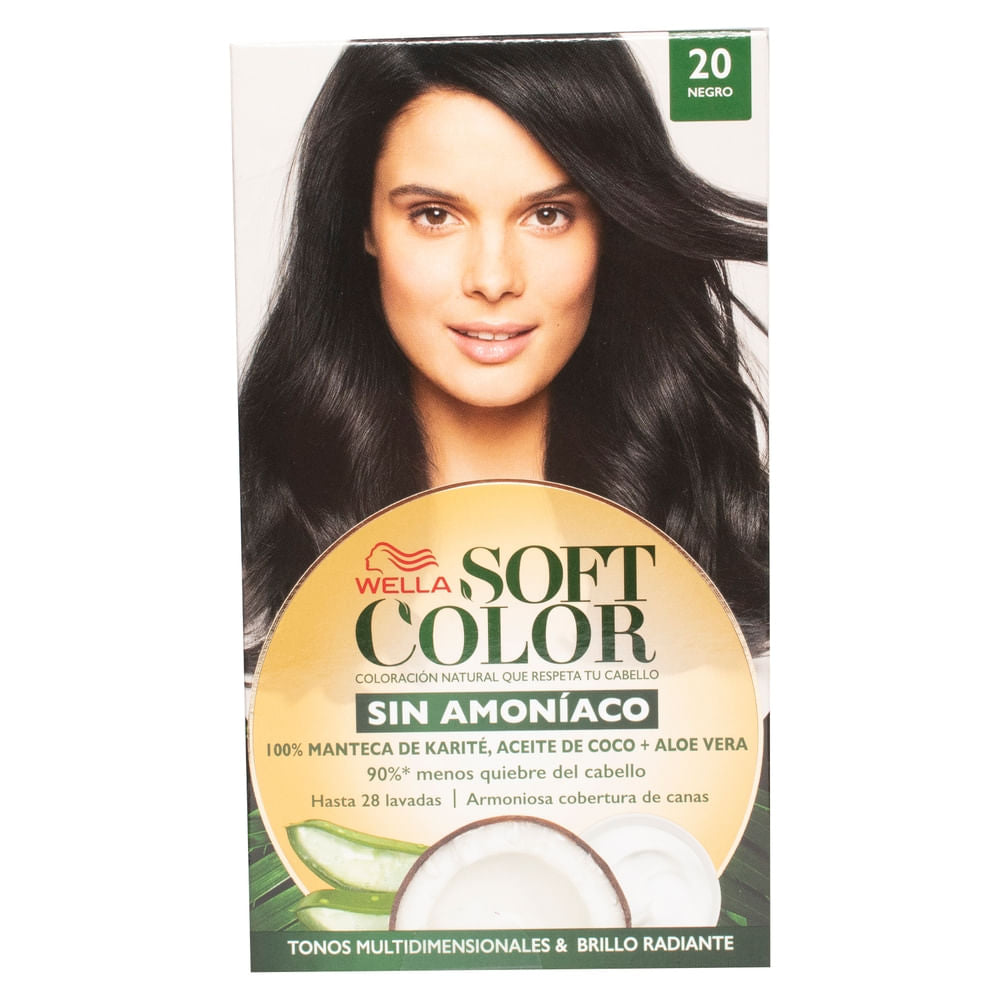Tinte Para Cabello Soft Color Sin Amoniaco Tono No.20 Negro
