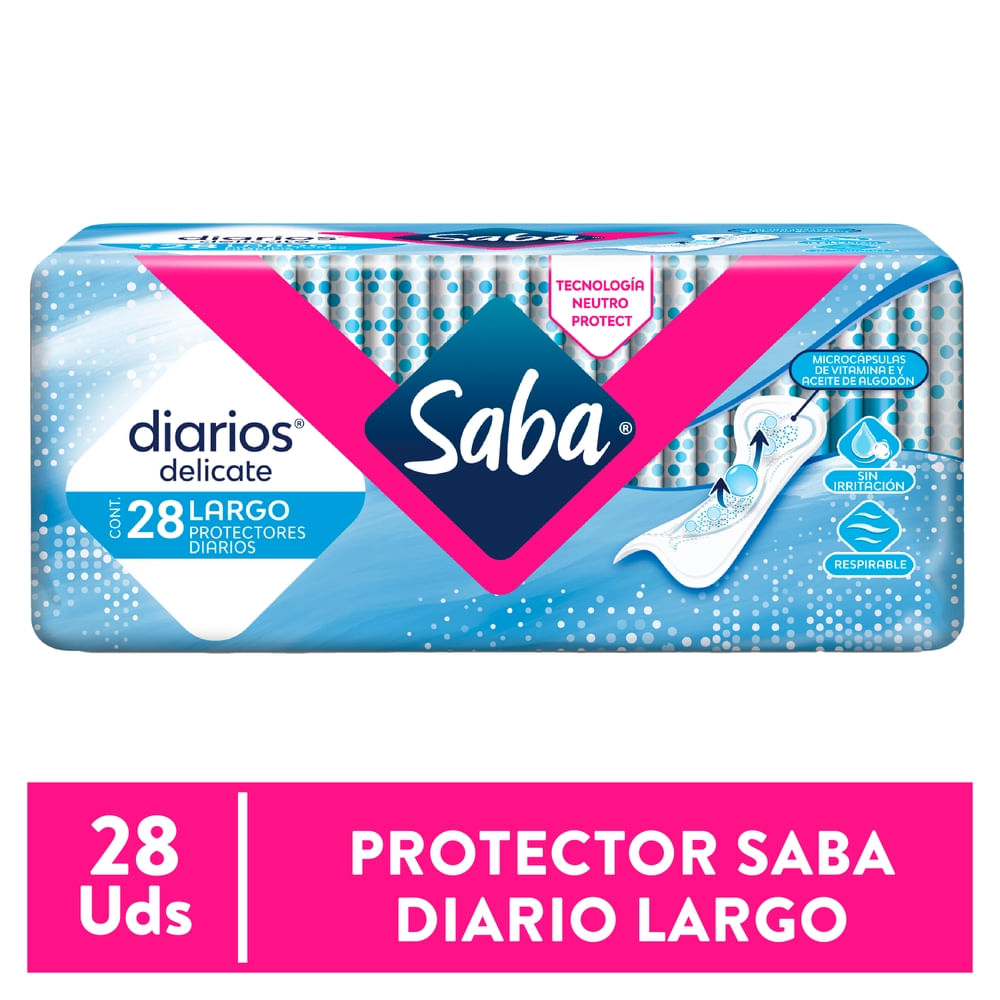 Protectores Diarios Saba Delicate Largos - 28uds