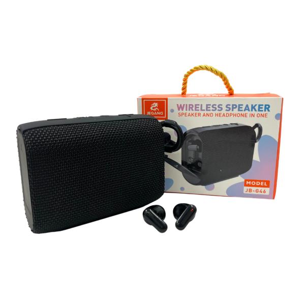 Bocinas Y Audifono Bluetooth 2En1 Jb-G46 Jeqang Negro